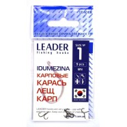 Гачки рибальські, №1, Leader Idumezina, 9шт/уп, колір BN